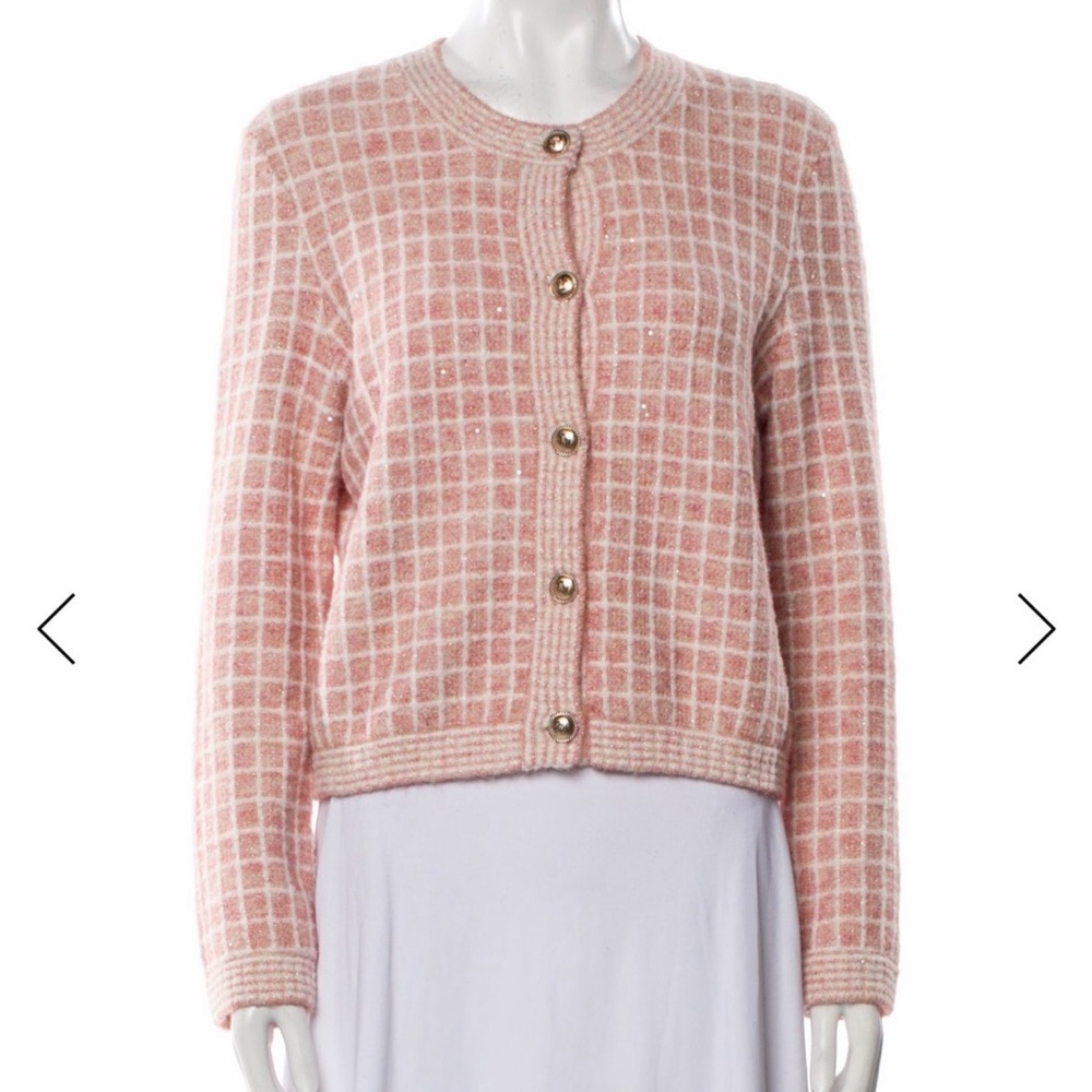 Maje Malo Pink Sequin Embellished Cardigan - size 1/Small